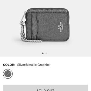 Coach Metallic Graphite Card Holder